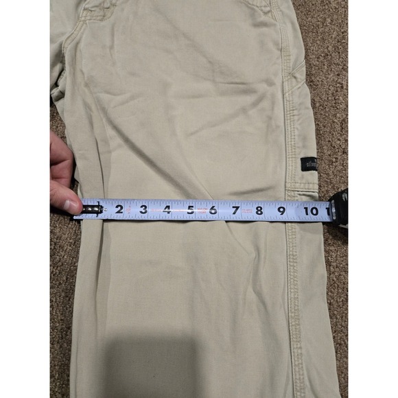 Vintage Levis SilverTab Khakis Mens 30x30 Tan Carpenter Pants Wide Leg USA - Picture 7 of 10